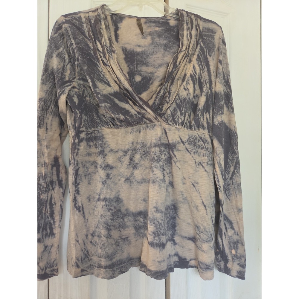 XCVI Babydoll Women's Large Tie Dye Long Sleeve Lightweight Boho Modal Cotton